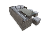 Thumbnail for The Tarporley Grey 9 Seat Corner Rattan Dining Set