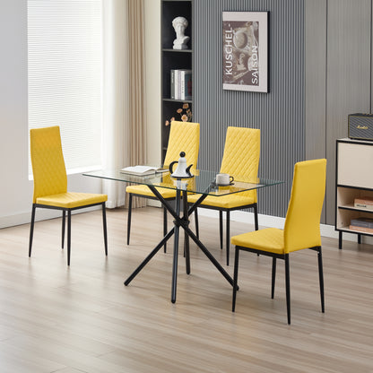 Miami Dining Table with 4 Emily Leather Chairs - Madefor.Living