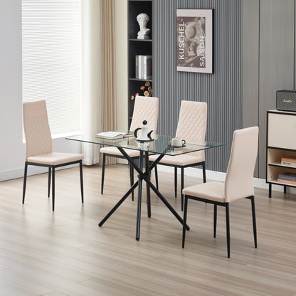 Miami Dining Table with 4 Emily Leather Chairs - Madefor.Living
