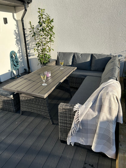 York 8 Seat Mixed Grey Rattan Corner Sofa Dining Set - Madefor.Living