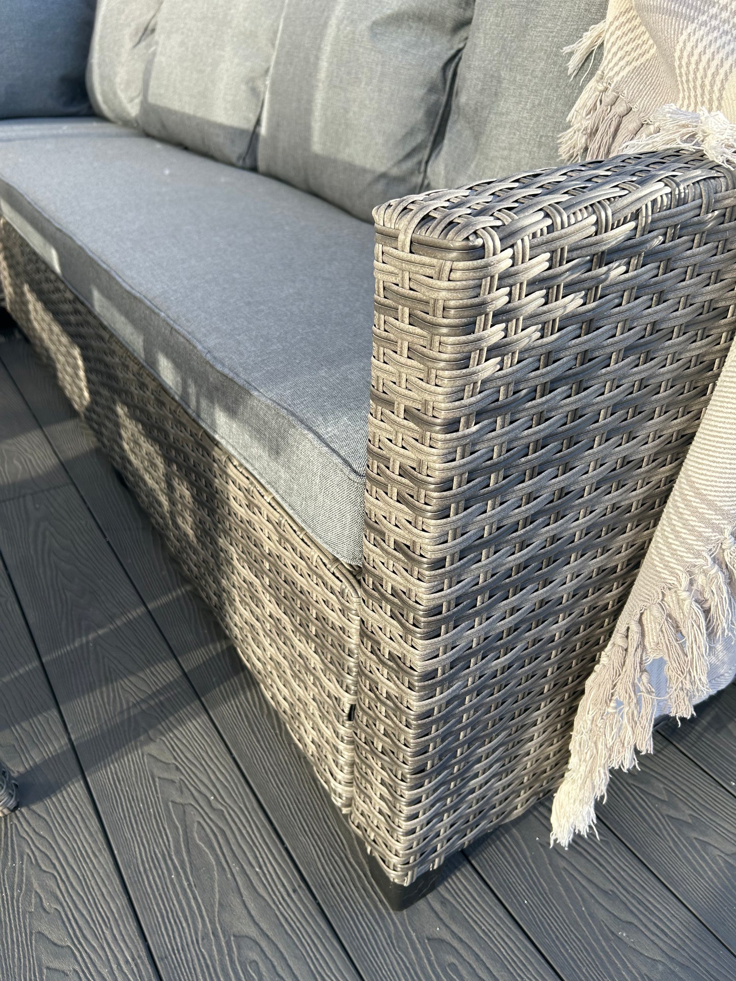 York 8 Seat Mixed Grey Rattan Corner Sofa Dining Set - Madefor.Living