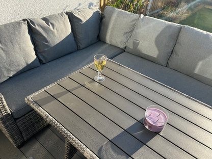 York 8 Seat Mixed Grey Rattan Corner Sofa Dining Set - Madefor.Living