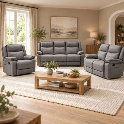 The Tia-Rose Grey Manual Recliner Collection