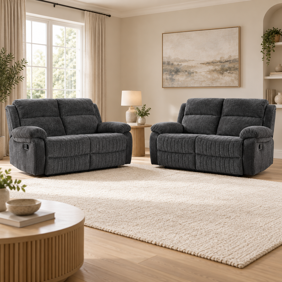 The Rosie-Grey Charcoal Massage Recliner Collection