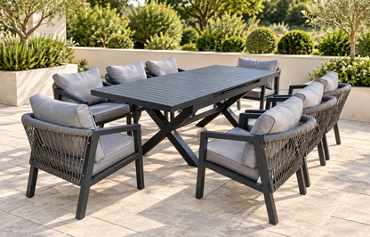 The Eccleston Eight-Seater Extendable Aluminium Garden Dining Set