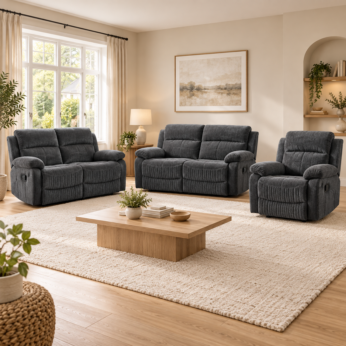 The Rosie-Grey Charcoal Massage Recliner Collection