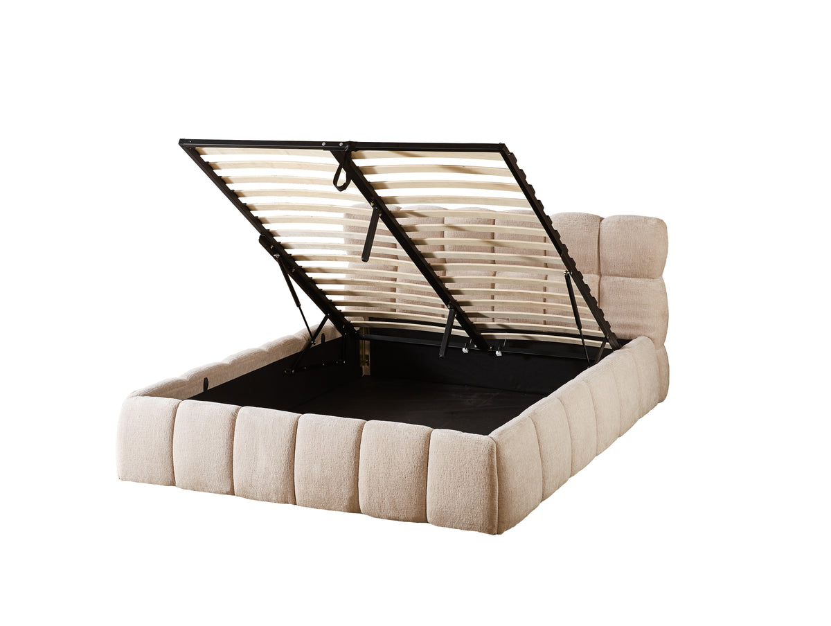 The Maya Upholstered Soft Plush Ottoman Bed Frame