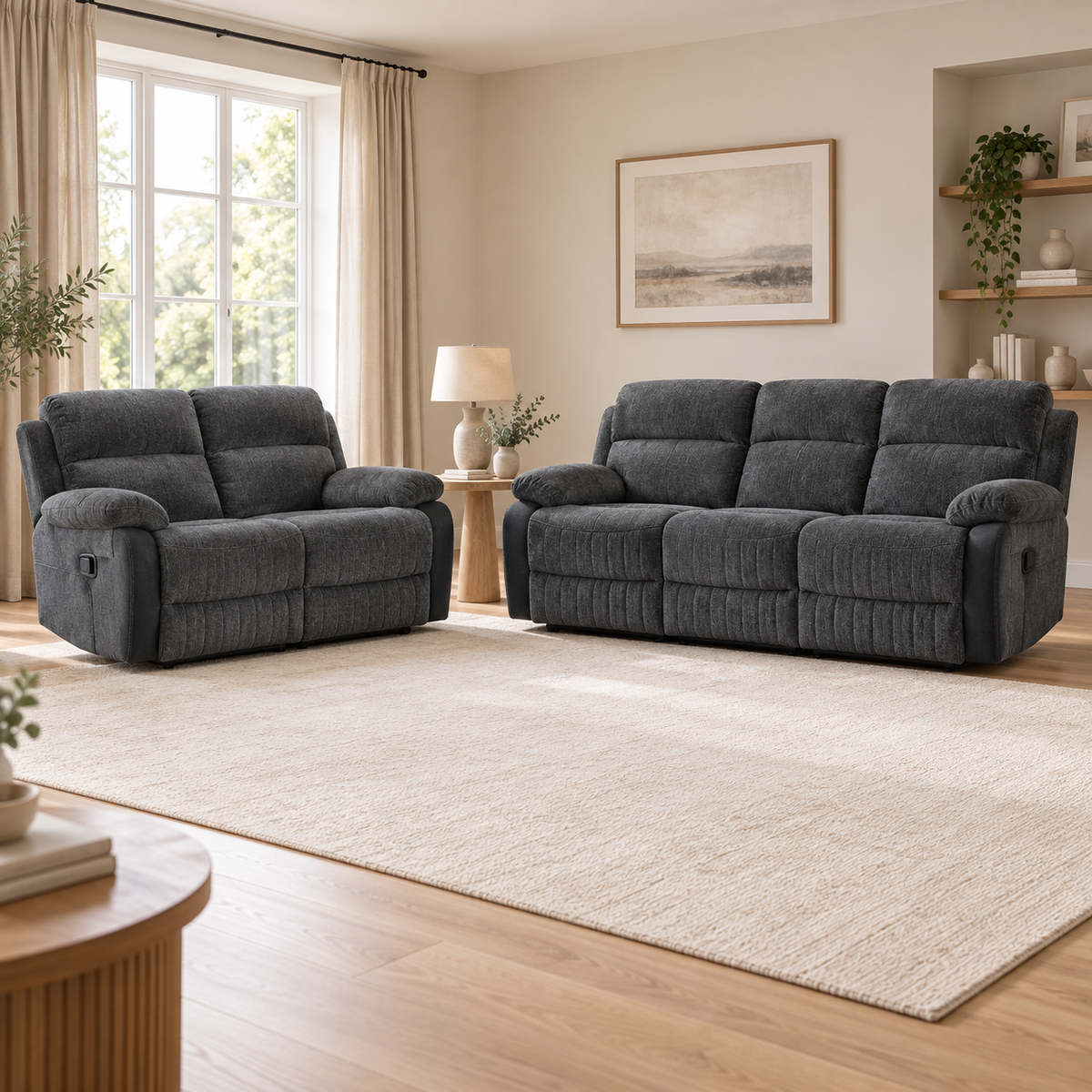 The Rosie-Grey Charcoal Massage Recliner Collection
