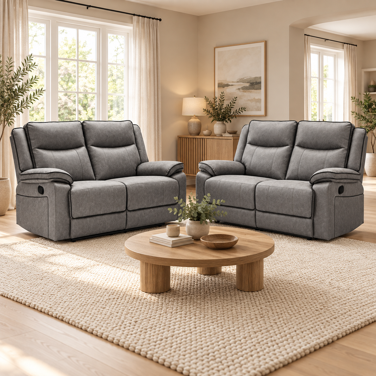 The Tia-Rose Grey Manual Recliner Collection