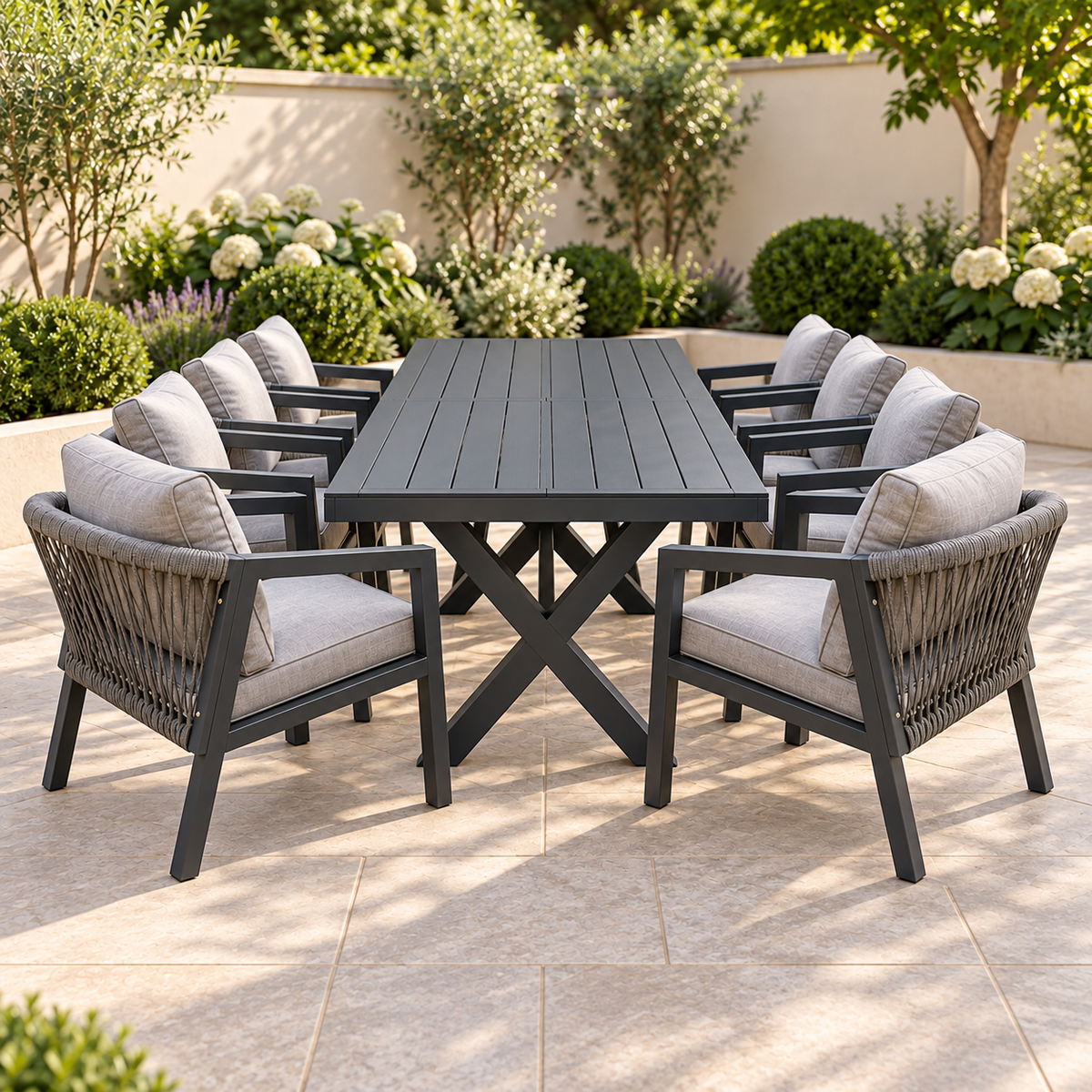 The Eccleston Eight-Seater Extendable Aluminium Garden Dining Set