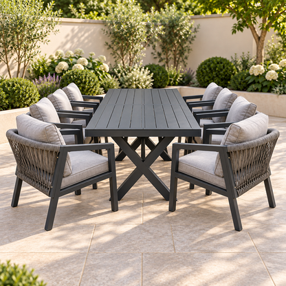 The Eccleston Eight-Seater Extendable Aluminium Garden Dining Set