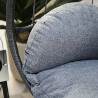 Thumbnail for Azura Hanging Egg Chair - Swing Pod Egg Chair - Large with deep Grey Cushions