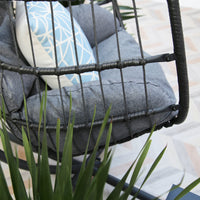 Thumbnail for Azura Hanging Egg Chair - Swing Pod Egg Chair - Large with deep Grey Cushions