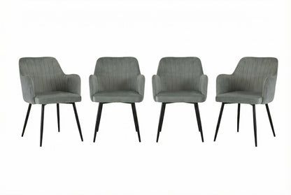 Harley Extendable Dining Table  with 4 Charlotte Velvet Chairs