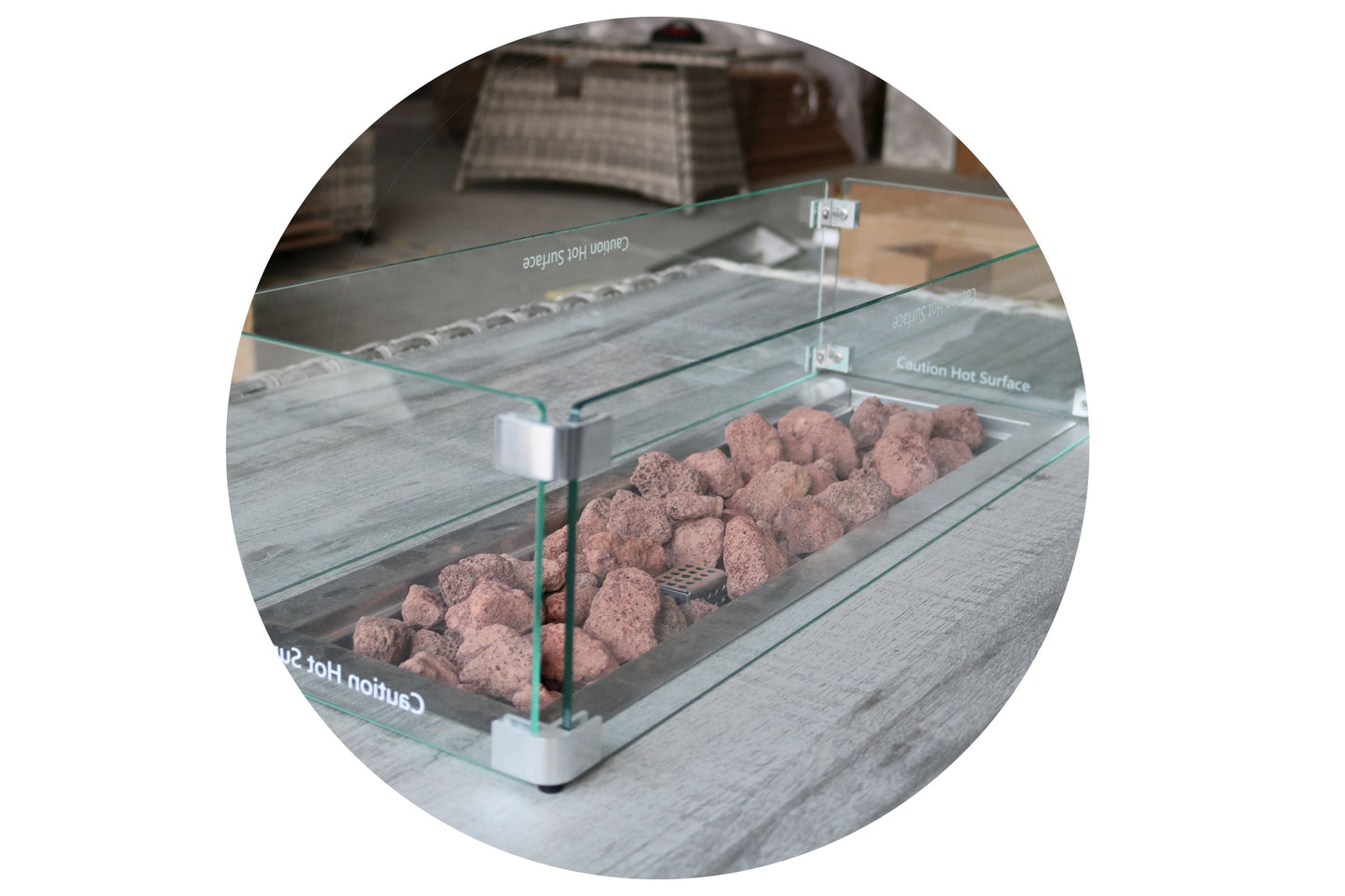 The Maldives Grey Aluminium 9 Seat Corner Gas Firepit Rattan Dining Set - Madefor.Living