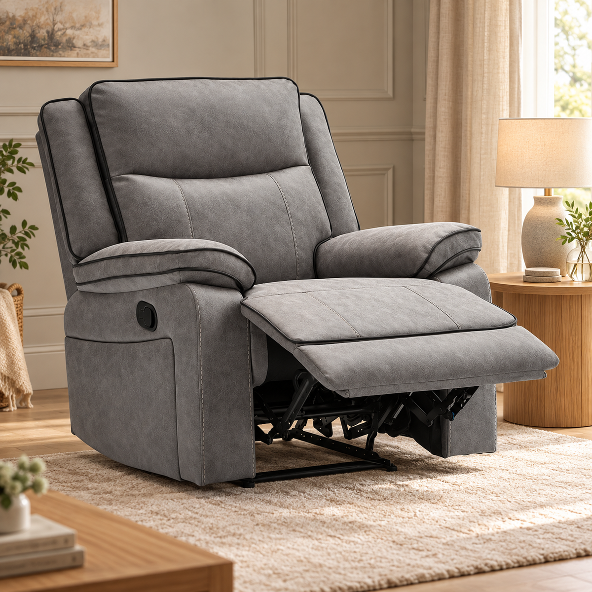 The Tia-Rose Grey Manual Recliner Collection