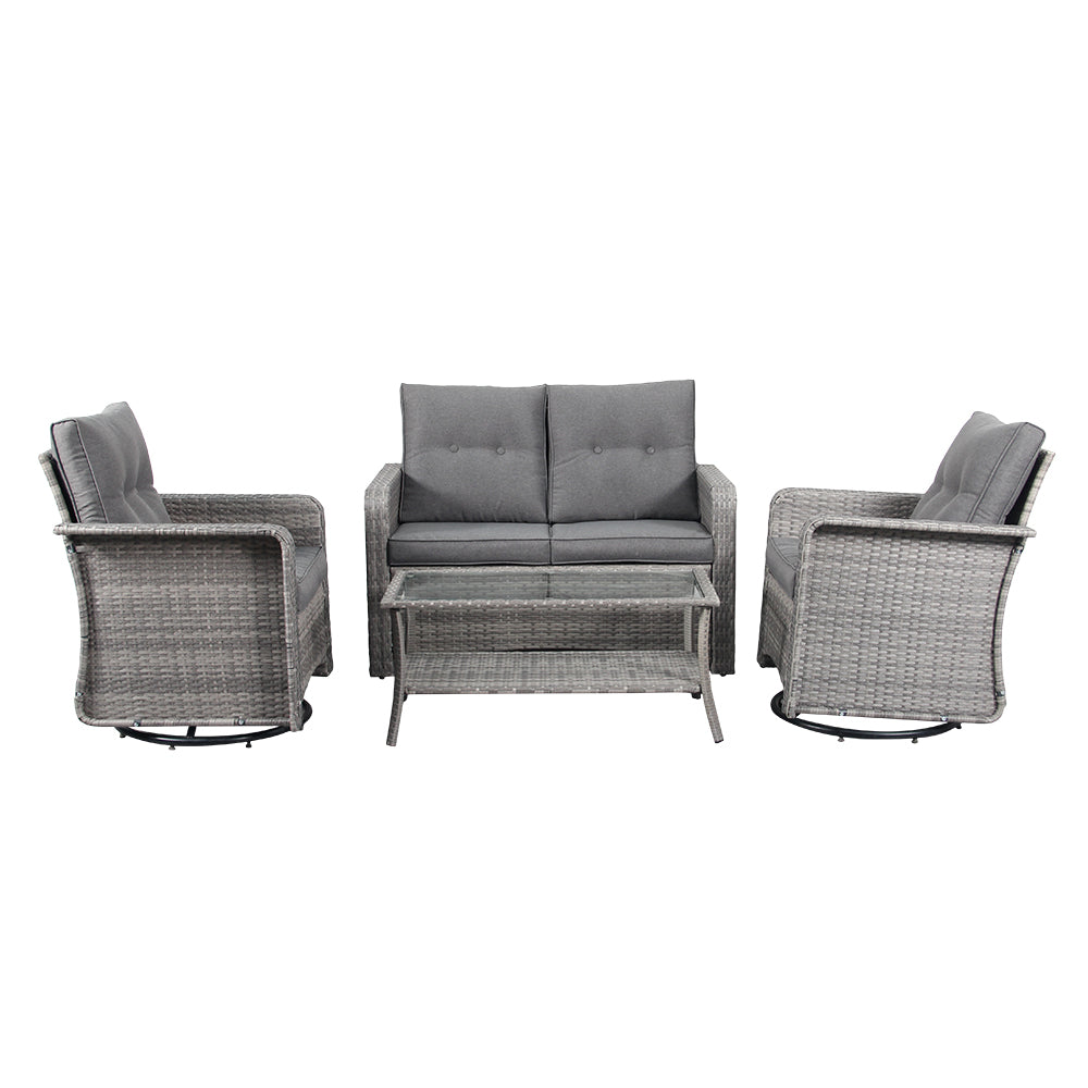 The Leigh 4 Seat Rattan Sofa Lounge Set - Madefor.Living