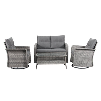 The Leigh 4 Seat Rattan Sofa Lounge Set - Madefor.Living