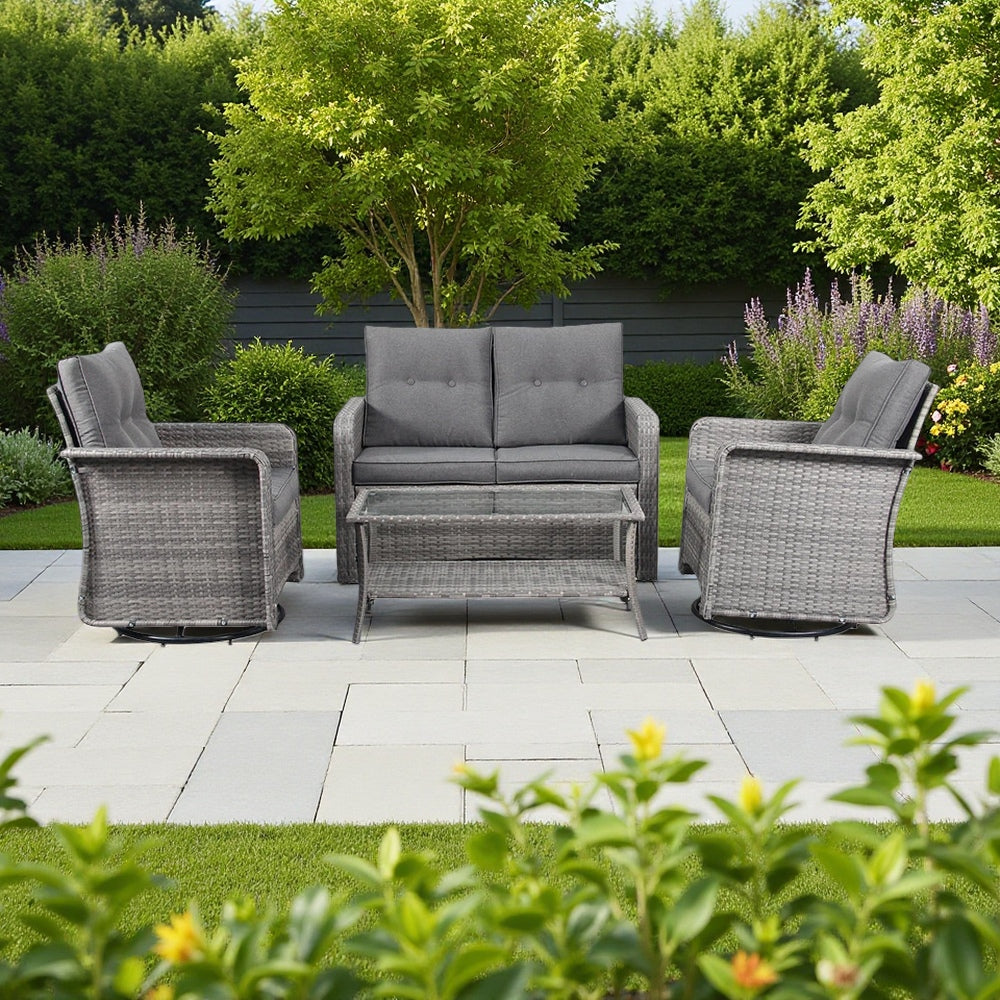 The Leigh 4 Seat Rattan Sofa Lounge Set - Madefor.Living