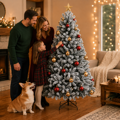 Festive Christmas 6 FT Snow tipped Full Christmas Tree