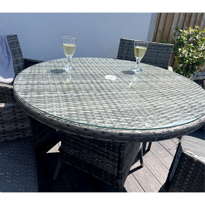 Amazon 5-Piece Rattan Wicker Relaxed Garden Dining Set