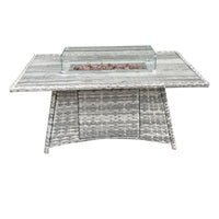 Thumbnail for The Maldives Grey Aluminium 9 Seat Corner Gas Firepit Rattan Dining Set