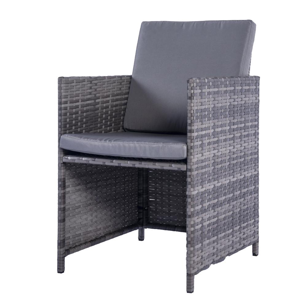 Milano 9 Piece Rattan Cube Dining Set - Grey