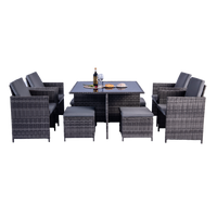 Thumbnail for Milano 9 Piece Rattan Cube Dining Set - Grey