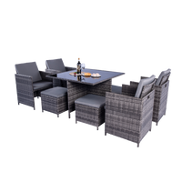 Thumbnail for Milano 9 Piece Rattan Cube Dining Set - Grey