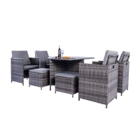 Thumbnail for Milano 9 Piece Rattan Cube Dining Set - Grey