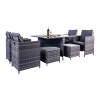 Thumbnail for Milano 9 Piece Rattan Cube Dining Set - Grey