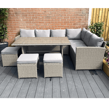 The Knutsford 9 Seat Corner Rattan Dining Set - Madefor.Living
