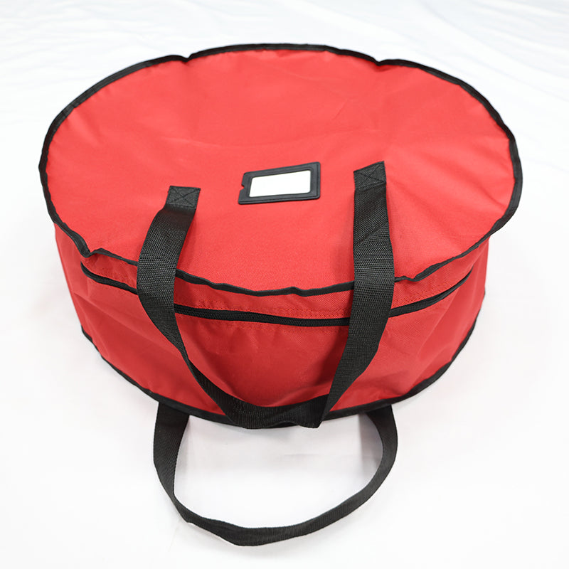 Christmas Xmas Wreath Decoration Zip Up Sack Fabric Storage Bag