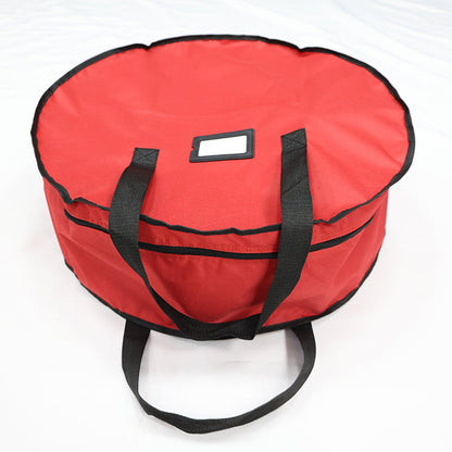 Christmas Xmas Wreath Decoration Zip Up Sack Fabric Storage Bag
