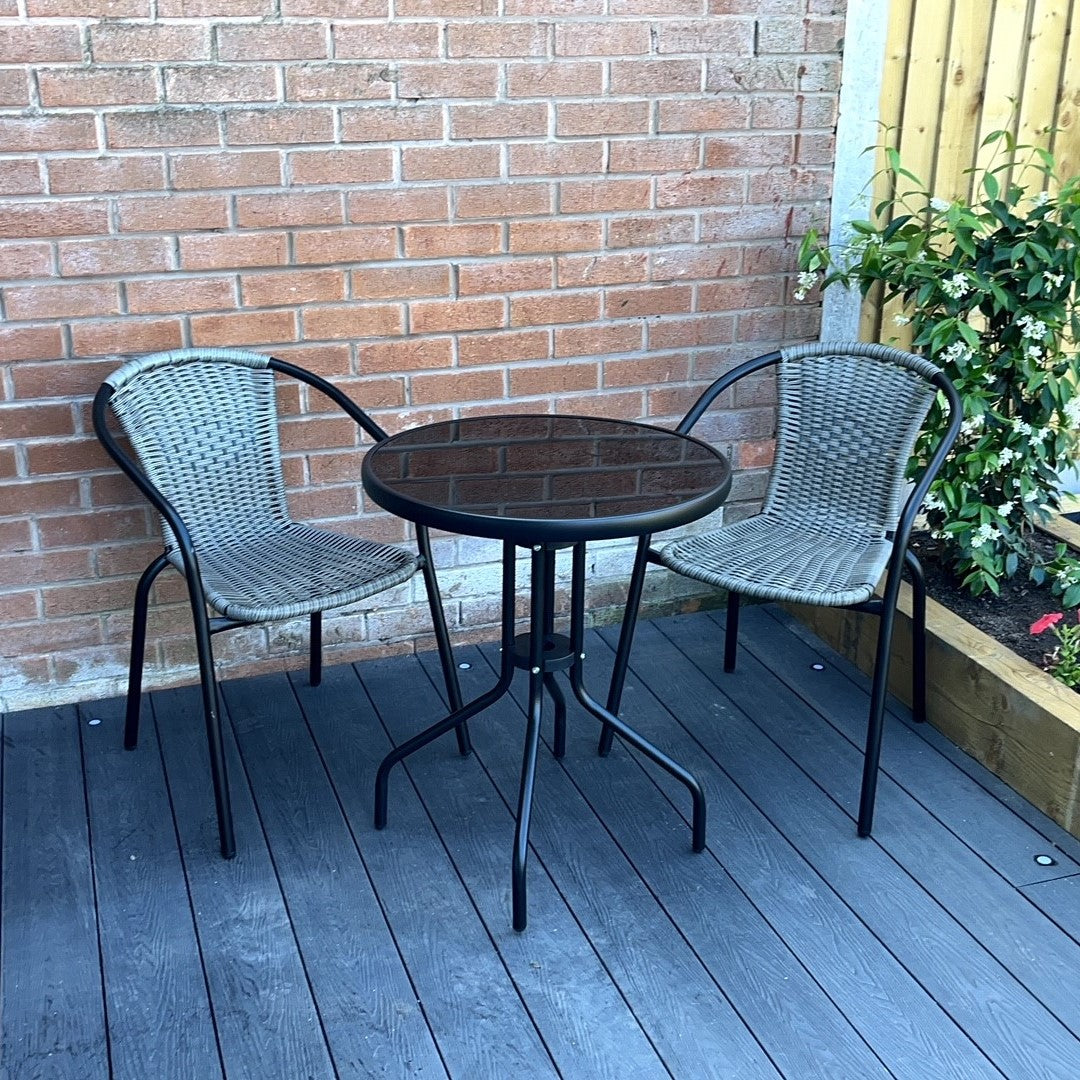 The Bolero 2 Seat Modern Rattan Bistro Set - 2 Colours - Madefor.Living