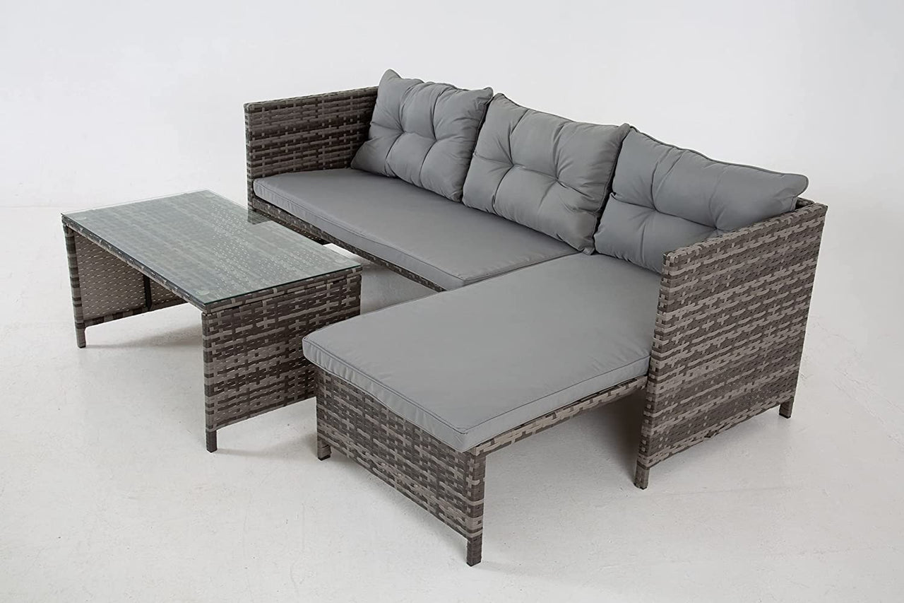 The Riverside Grey Corner Rattan Set