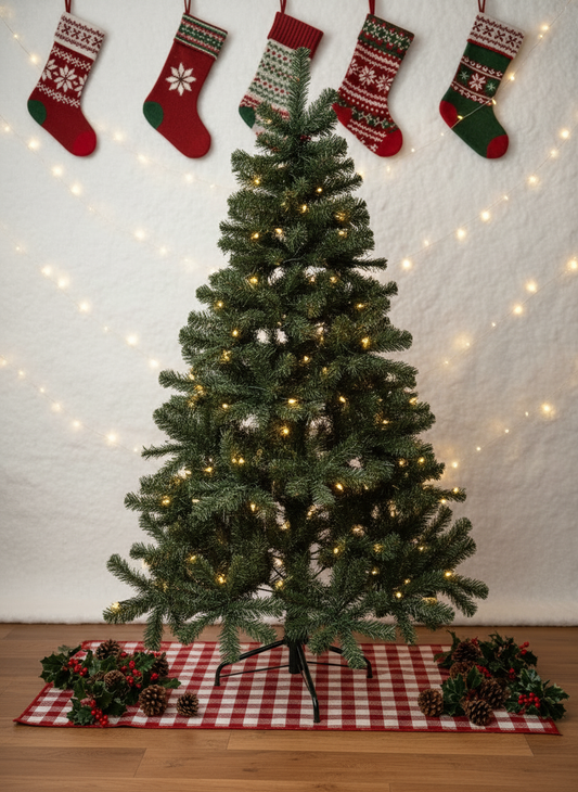 Winter Fir Green Pre-Lit Artificial Christmas Tree - LED multi function lights