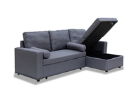 Thumbnail for Manhattan Grey 3 Seat Corner Sofa Bed Set - Left or Right