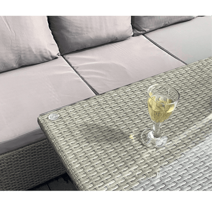 The Knutsford 9 Seat Corner Rattan Dining Set - Madefor.Living