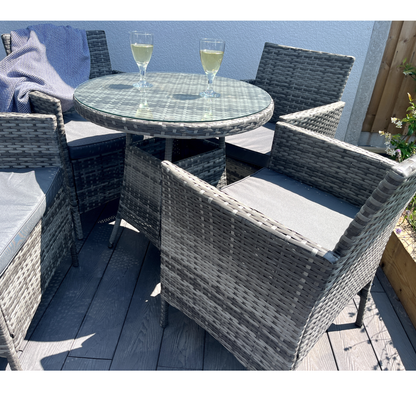 Amazon 5-Piece Rattan Wicker Relaxed Garden Dining Set