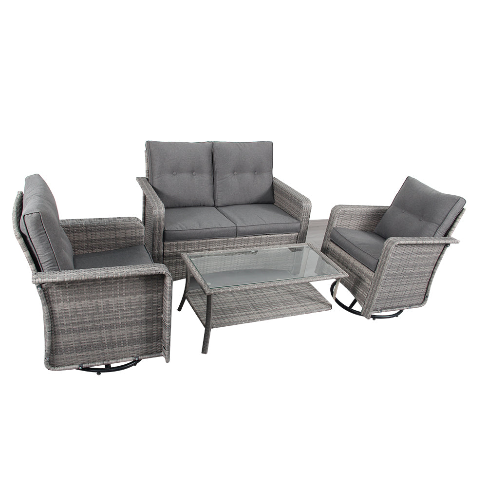 The Leigh 4 Seat Rattan Sofa Lounge Set - Madefor.Living