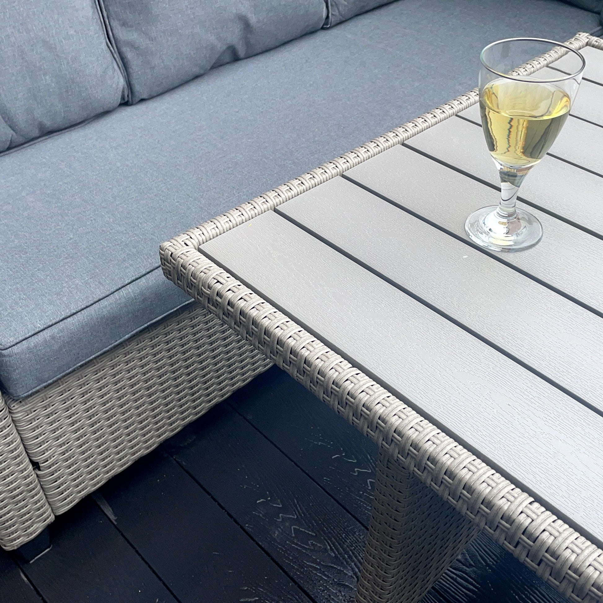 York 8 Seat Grey Rattan Corner Sofa Dining Set - Madefor.Living