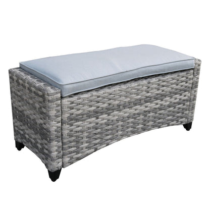 The Maldives Grey Aluminium 9 Seat Corner Gas Firepit Rattan Dining Set - Madefor.Living