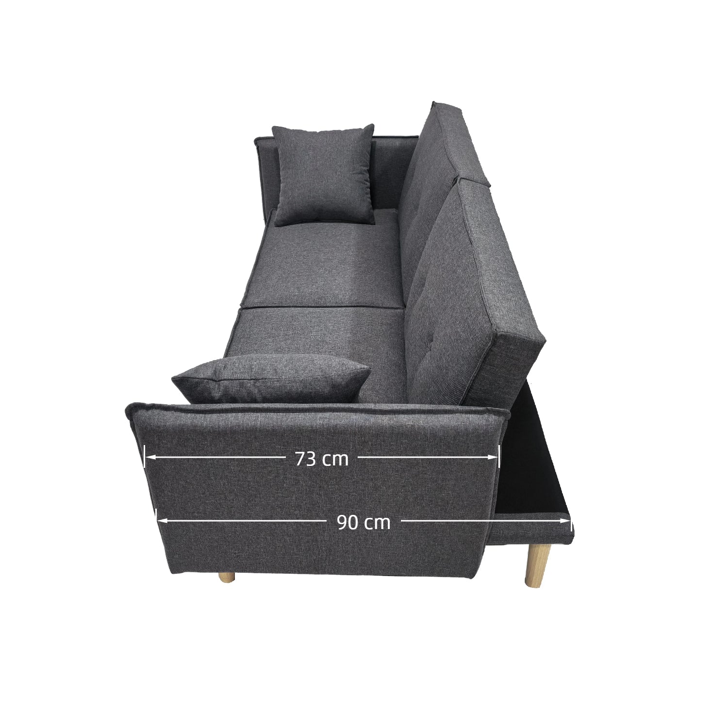 Finnley Two Seat Sofa Bed - Grey - Madefor.Living