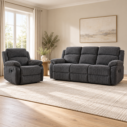 The Rosie-Grey Charcoal Massage Recliner Collection