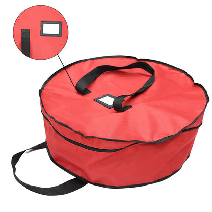 Christmas Xmas Wreath Decoration Zip Up Sack Fabric Storage Bag