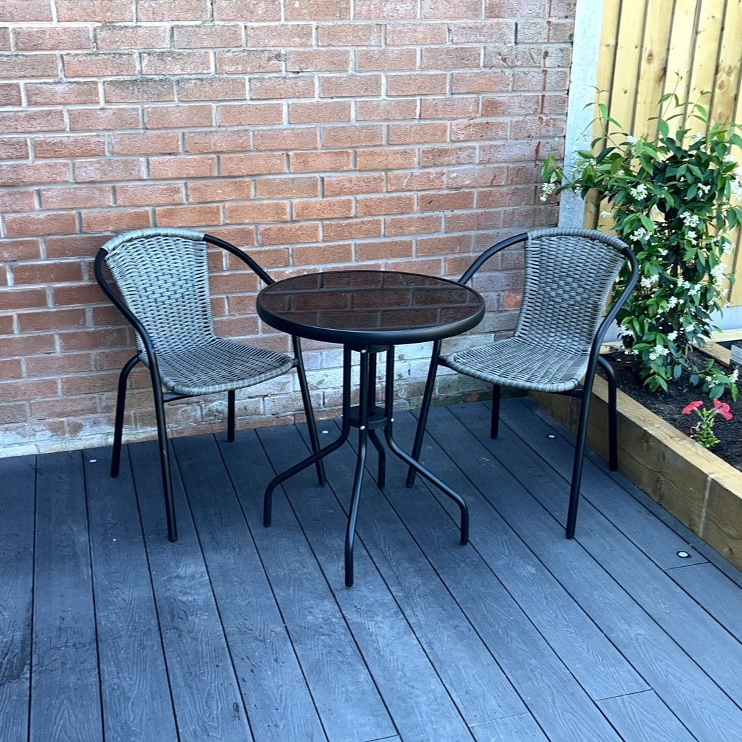 The Bolero 2 Seat Modern Rattan Bistro Set - 2 Colours - Madefor.Living