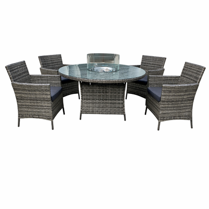 Amazon Rattan Fire Pit Dining Set - Round Table & 4 Chairs - Madefor.Living