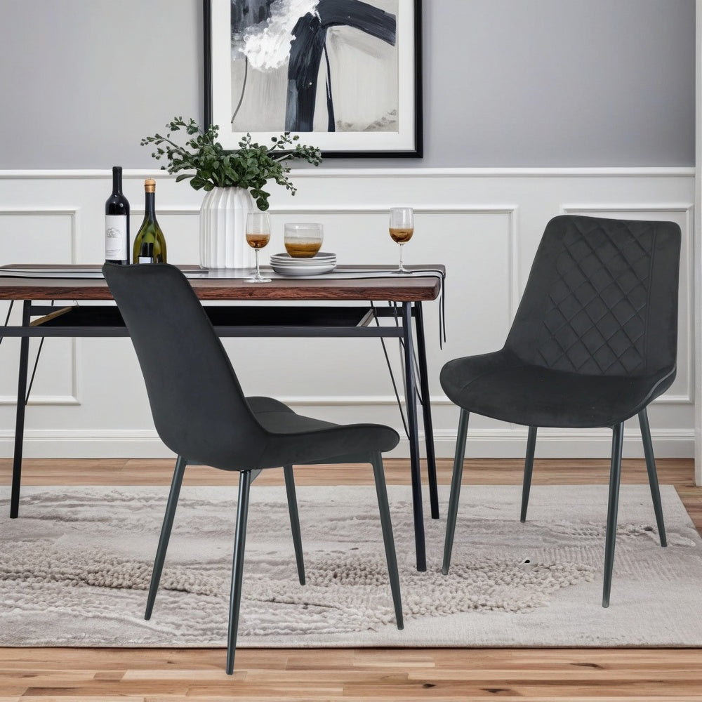 Amelia Velvet Comfort Dining Chairs - Set of 2