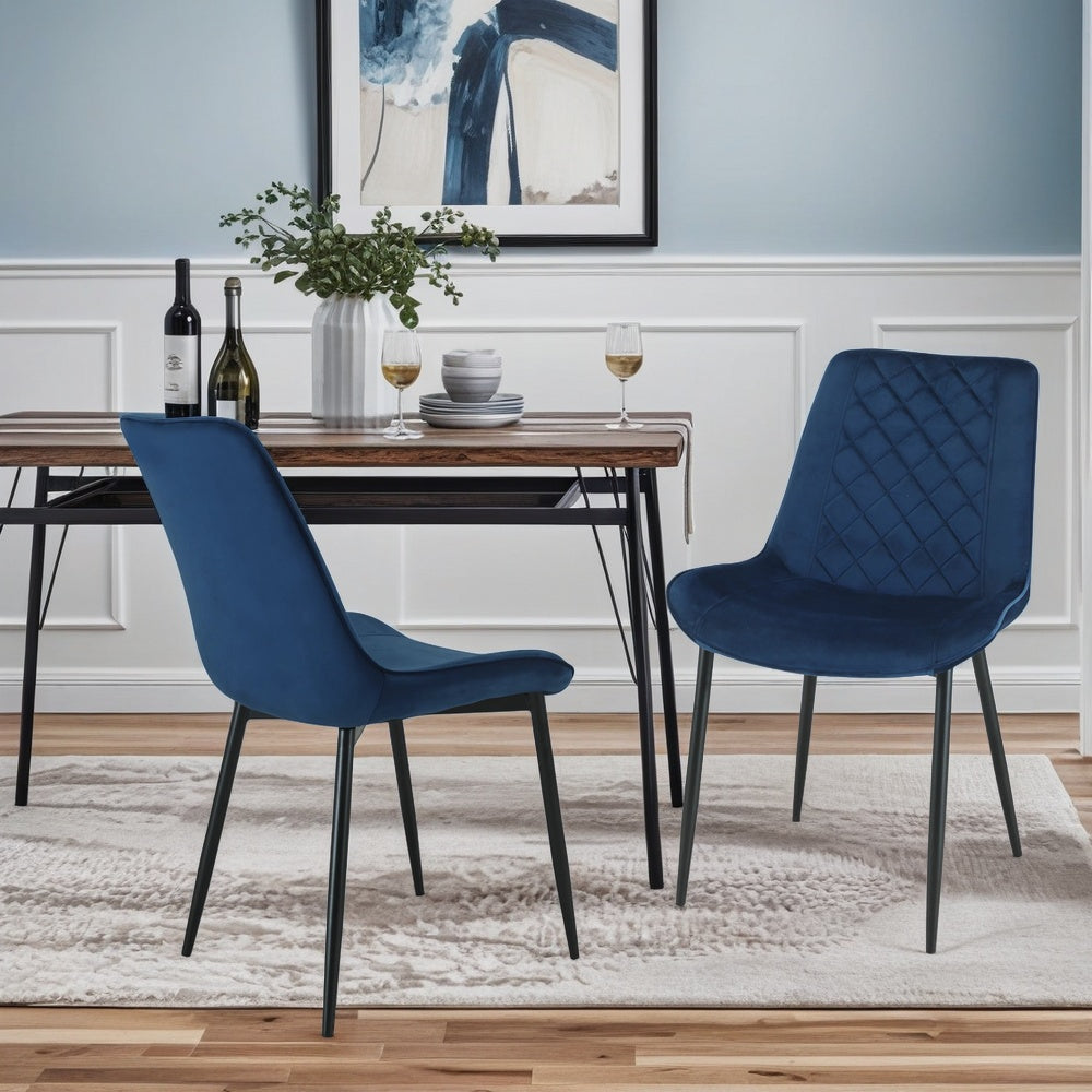 Amelia Velvet Comfort Dining Chairs - Set of 2